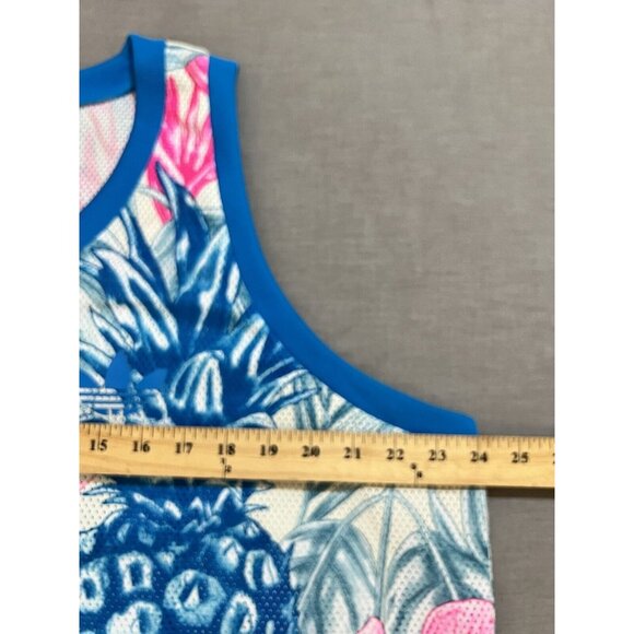 Adidas Jersey Mens XL Blue Pink Pineapple Tropical Mesh Basketball Tank. - Picture 6 of 8